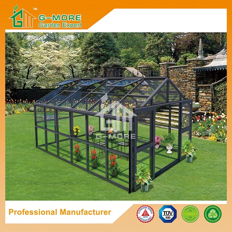 G-MORE Aluminum Frame Victorian Sunroom Kits Glass Greenhouse
