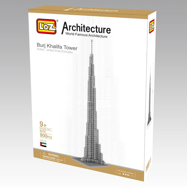 LOZ 900pcs Dubai Burj Khalifa Tower model online educational toys building blocks for kids