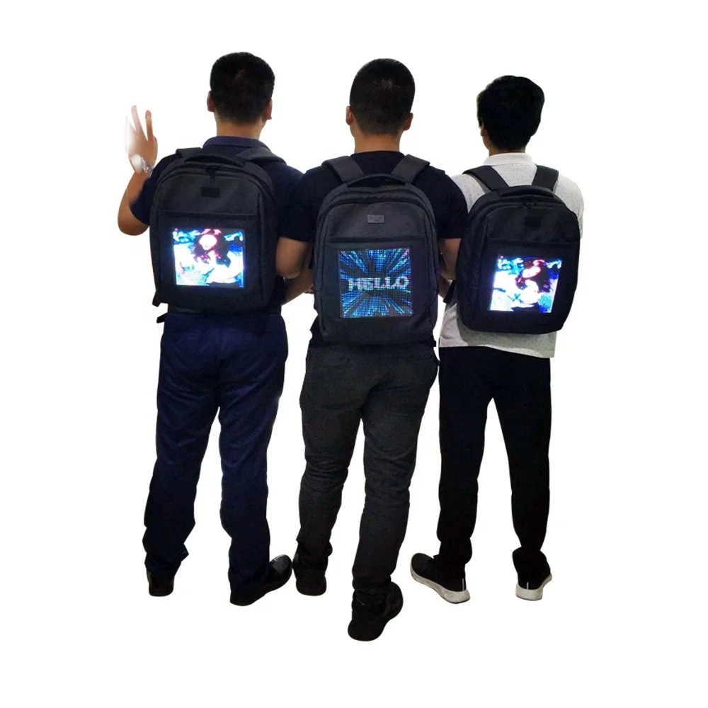 Цветной ЖК-дисплей для рекламы рюкзака, рекламная машина для мобильного рюкзака