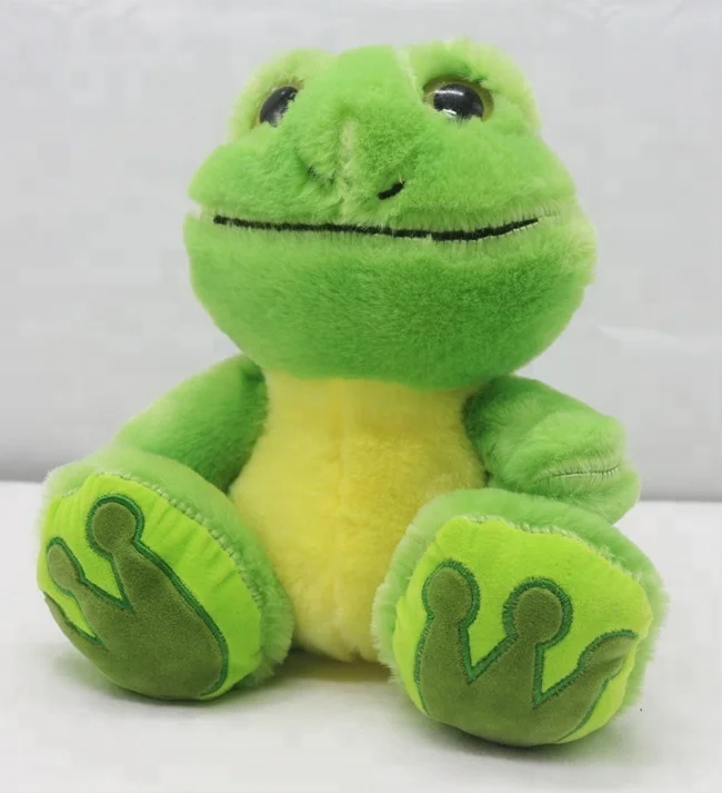 Wholesale plush stuffed sitting frog toy custom frog plush stuffed doll