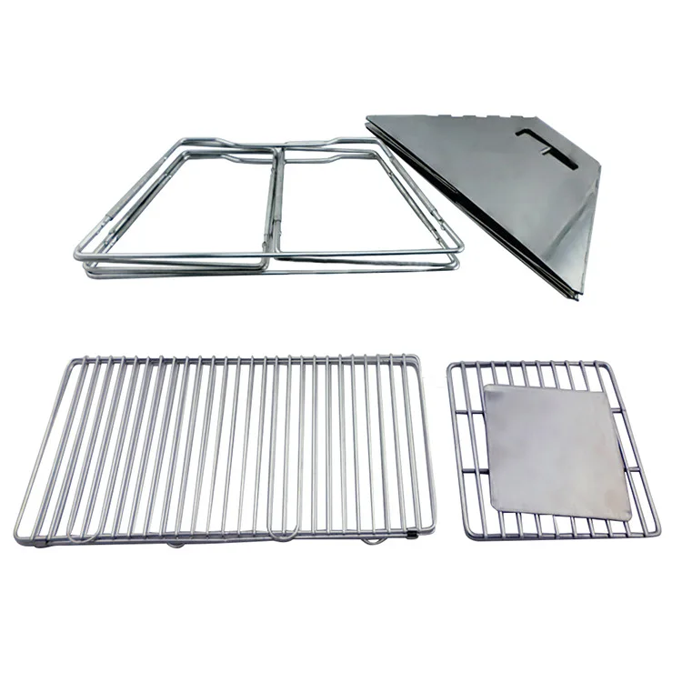 Стальной гриль для барбекю на древесном угле, портативная складная печь для барбекю, кемпинга на открытом воздухе