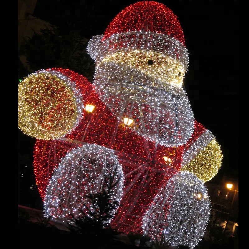 Outdoor Commercial Grade 3D LED Christmas Wire Frame Snowman Light up Sculptures of Snowman for Christmas Displays