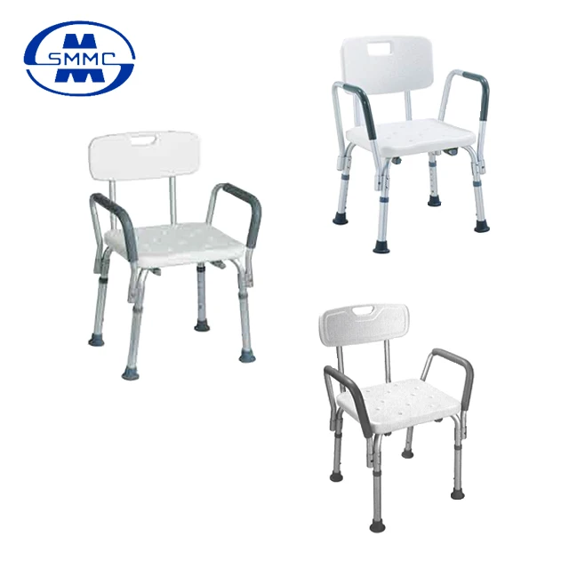 
Adjustable Aluminum bath Shower Chair with plastic seat and Removable back For elderly and disabled 