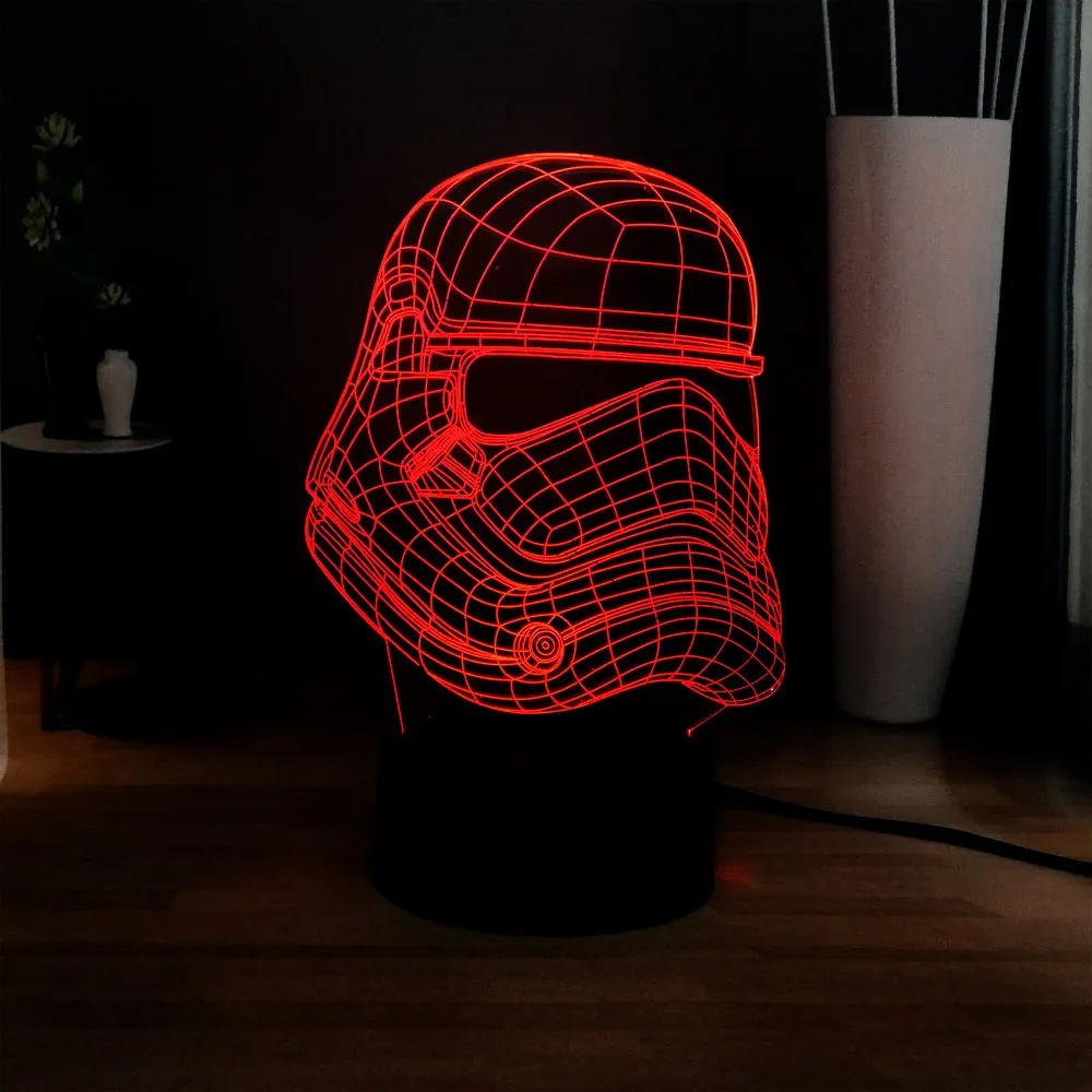 3D Illusion Planet Wars Light Cool Storm ridersSwitch 3 Color Change Led Baby Sleep Night Lamp room decoration Kids Holiday Gift