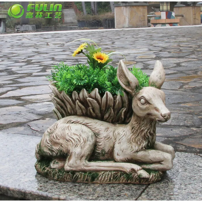 resin garden ornament fairy statue orchid flower pot