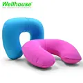 Portable Sleep Nap Inflatable Soft Car Head Neck Rest Compact Air Cushion U Shape Pillow For