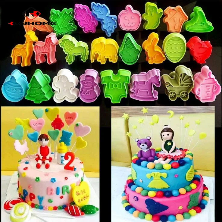 Cartoon Cookie Stamps Tools Kit Animal Cookie Cutters Cookie Press Cake Tools Opp Bag Moulds Kitchen All-season 0.2mm~1.0mm