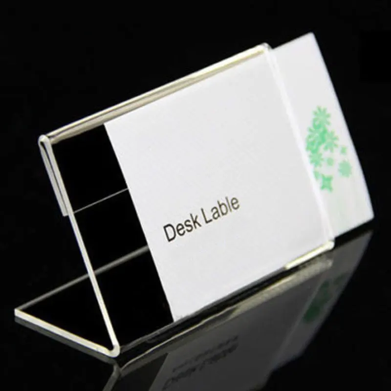 Clear Acrylic Name Tent Card Holder Price Card Tag Label Stand Display Racks
