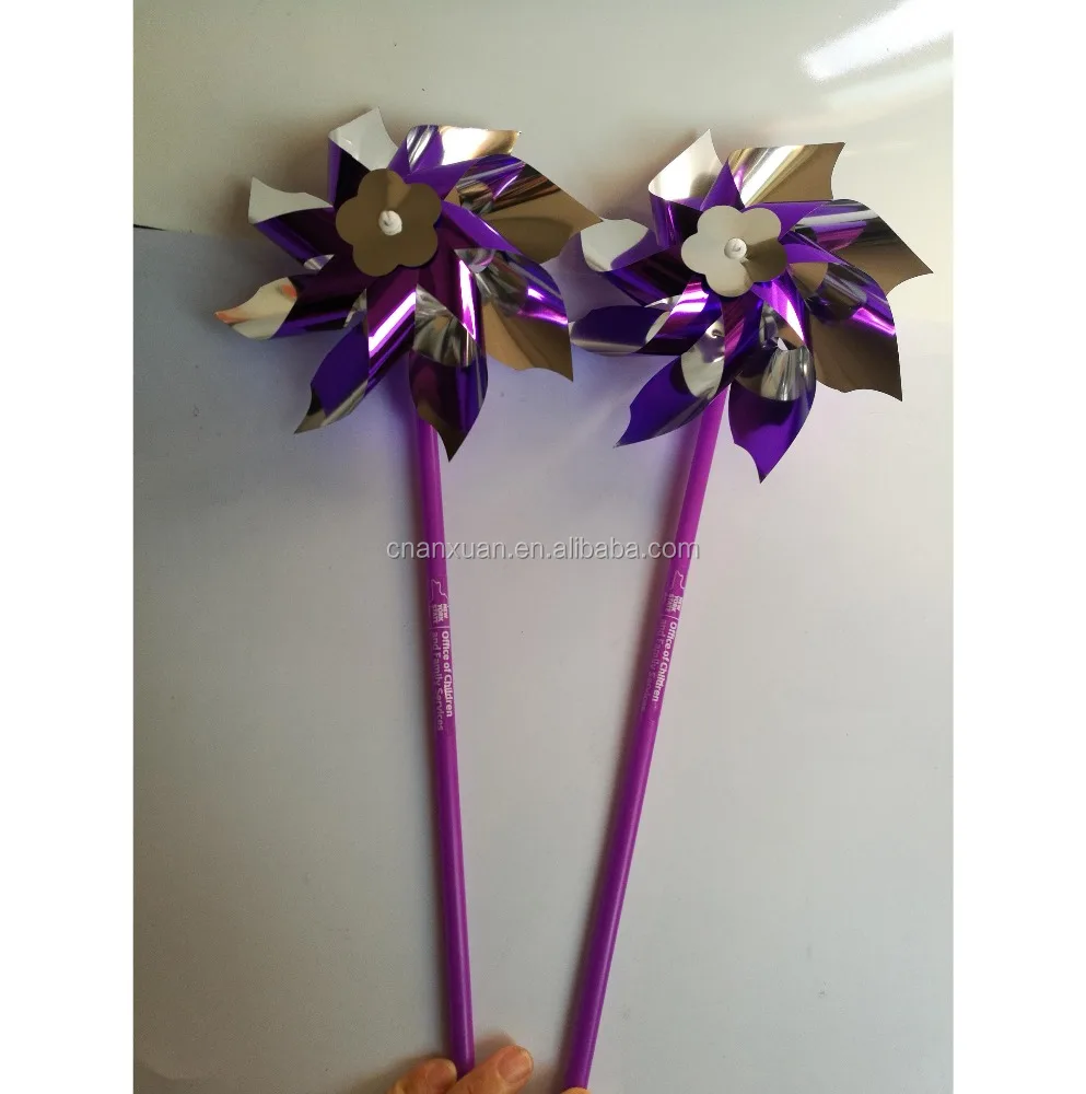 
PET logo print purple silvery children windmill 