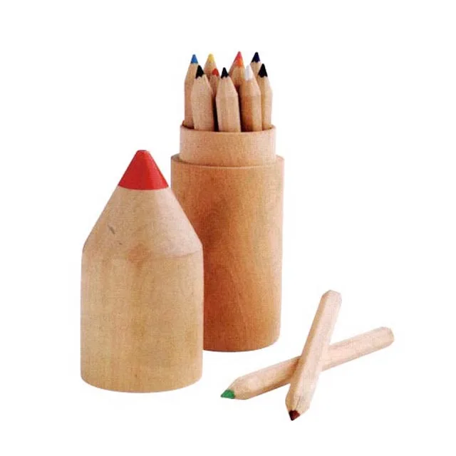 
Promotional 12 pc Mini Wooden Coloring Pencil with Wood Case 