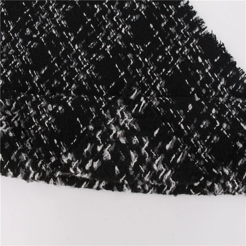 
Direct Manufacturer Black wool tweed fabric double faced tweed wool fabric 