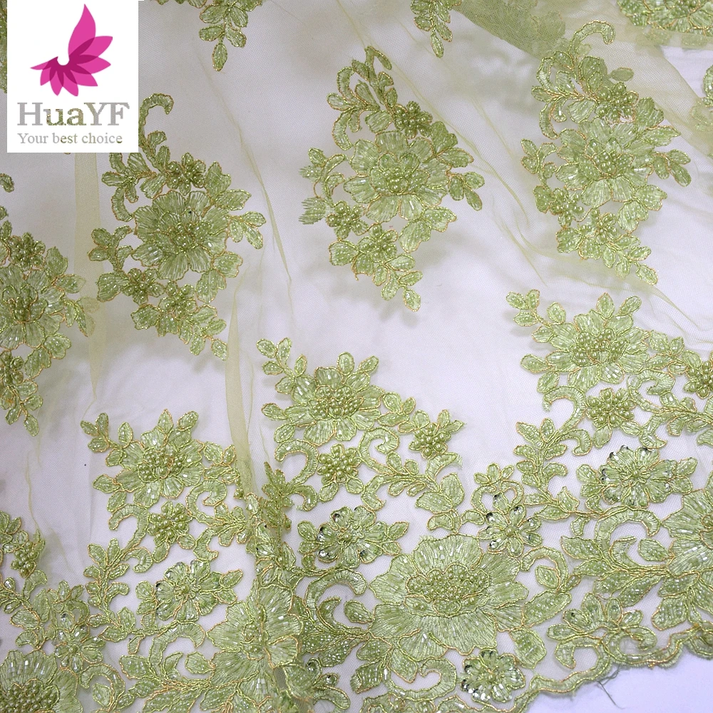New product african lace styles net lace bridal fabric beads embroidered lace tulle for nigeria parties HY1001-2