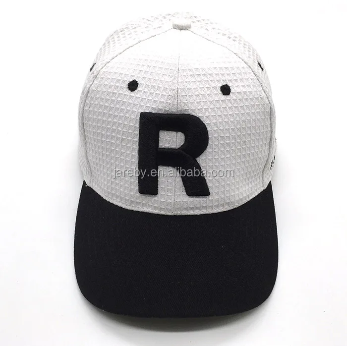 crocheted hat custom breathable waffle fabric baseball cap 3d embroidery