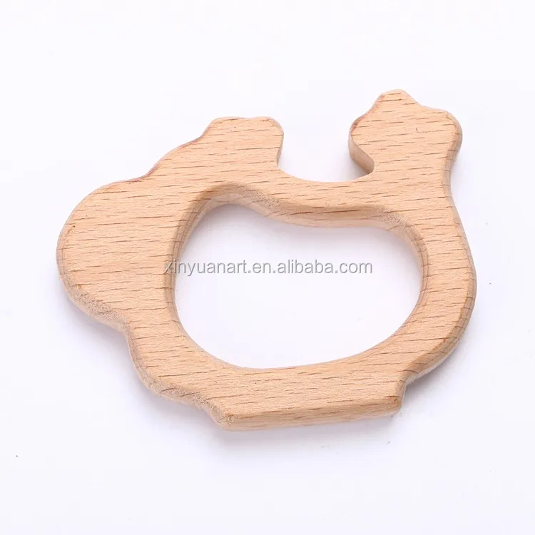 85mm best polished Natural Beech Wood Bird Ring Teether Toy , Animal teether chewable toy