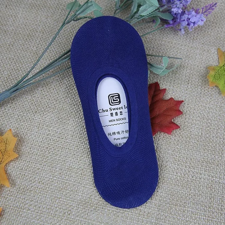 
Cheap Men Creathable Comfort Spring Summer Cotton Non-slip Invisible Boat Socks 