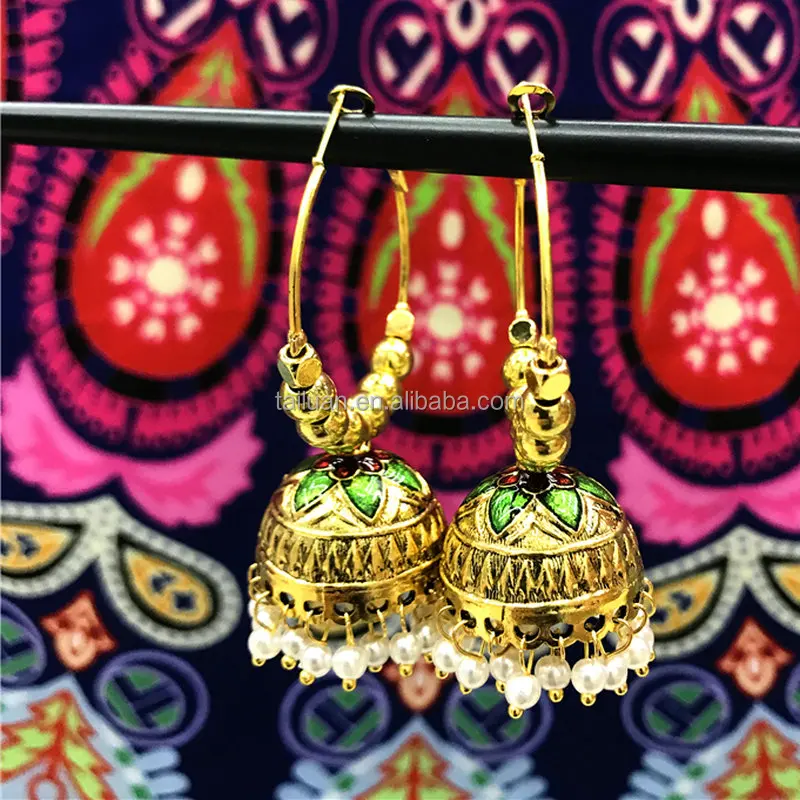 Модные ювелирные изделия из Дубая женские золотые серьги jhumka дизайн по цене