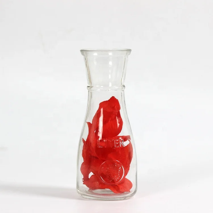 
350ml 500ml Ring Neck Glass Sauce Bottle Beverage Bottle Juice Bottle With Metal Cap 