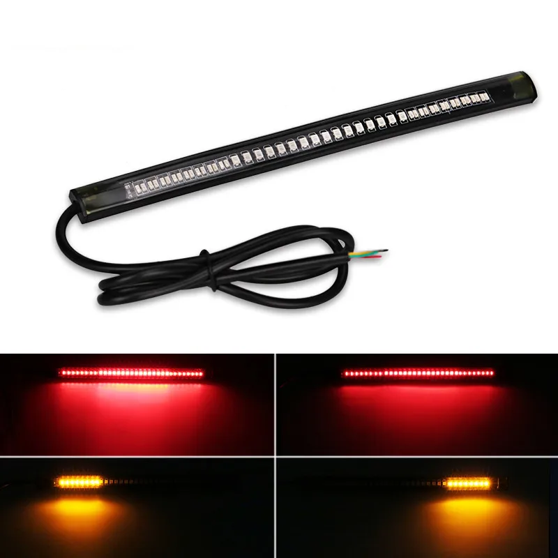 48 LED Universal Flexible Motorcycle Strip Tail Brake Stop/Turn Signal Light