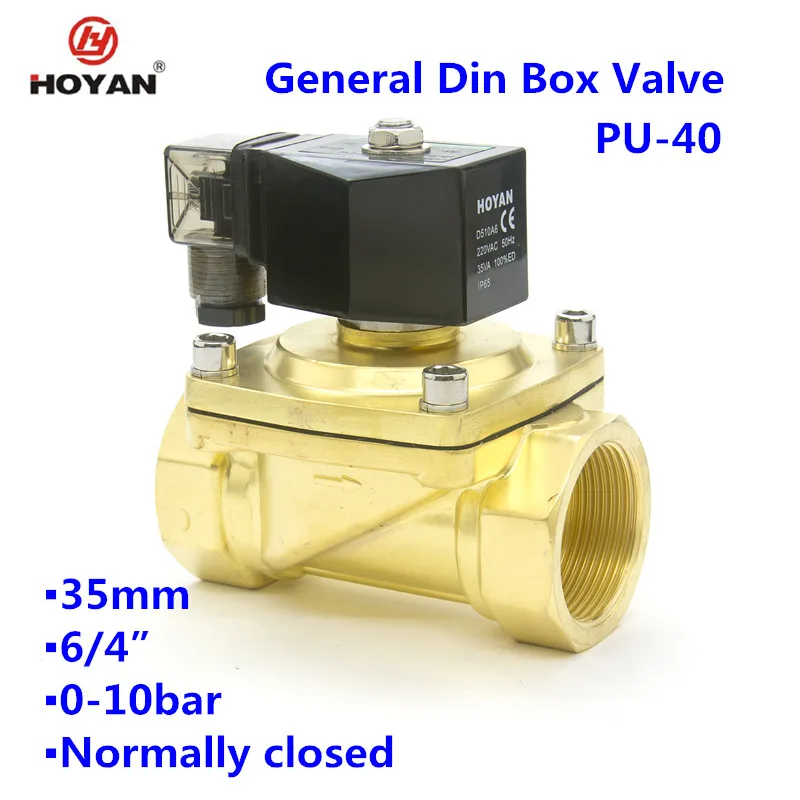 Водяной электромагнитный клапан 1,5 дюйма 40 мм