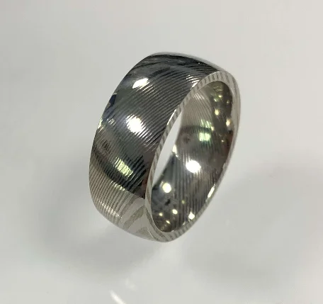 New arrival masculine designs damascus steel ring blanks