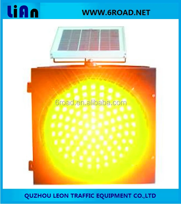 CE Flashing solar panel yellow traffic signals led lights, Yellow Flasher Light