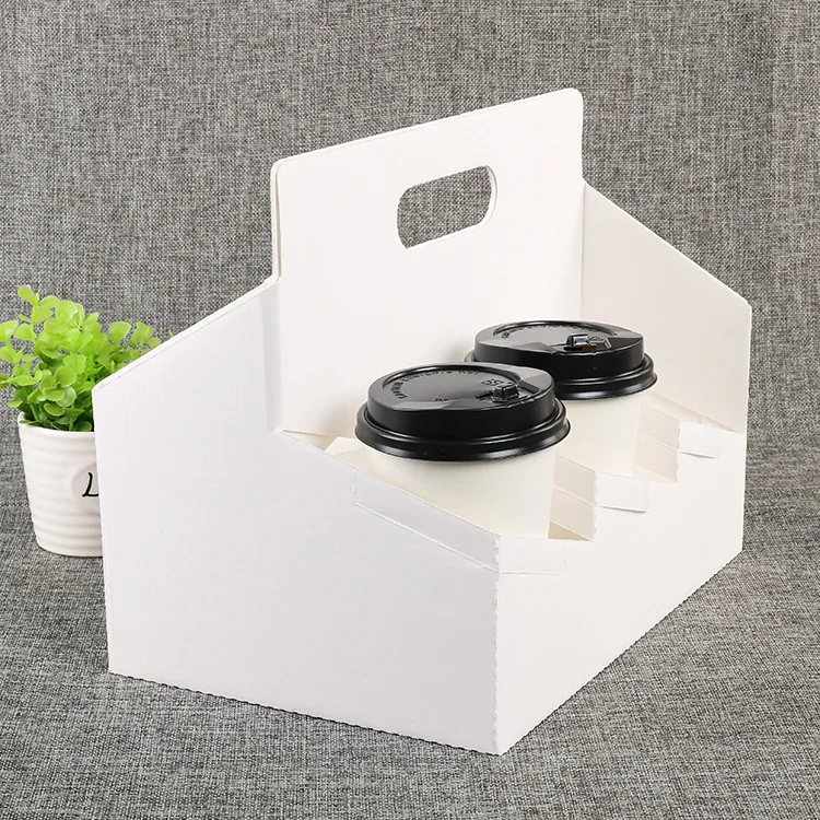 
Eco Friendly Disposable Kraft Paper Take Out Pack Coffee Cup Drink Carriers Paper Cup Holders 