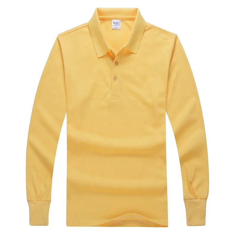 
New Design Man Long Sleeve 100% cotton Polo T shirt For Promotion 