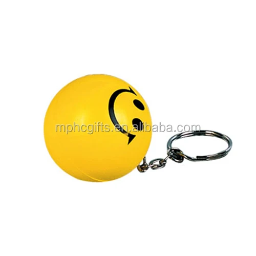 Mini Smile Face Round Antistress Squeeze Ball Keychain