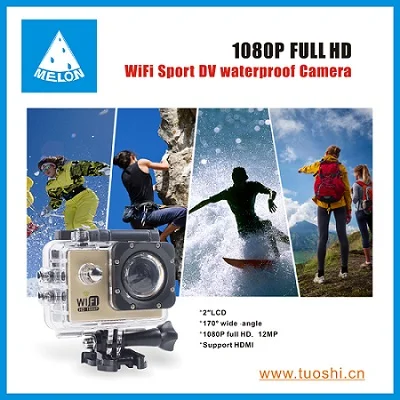 водонепроницаемый WiFi спорта Д.В. HD1080P 170 широкий угол камеры действия Melon SD001