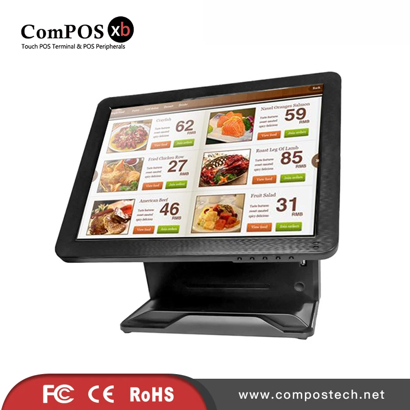 POS All in One With 15 Inch Touch Screen Point of Sale Display POS Machine for Hotel With Built-in Card Reader