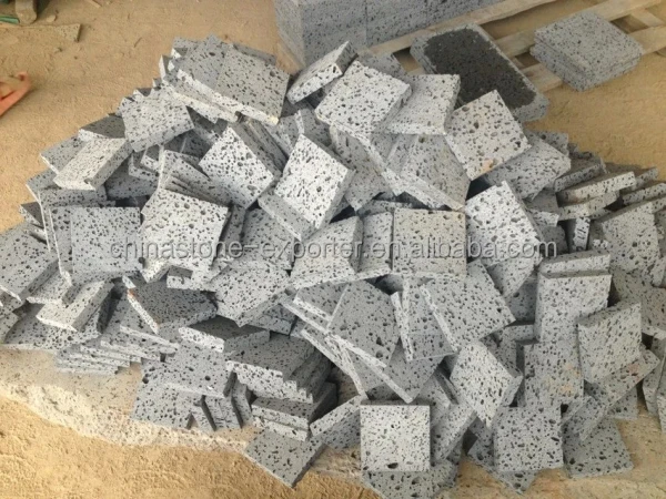 
China cheap grey andesite honed basalt paving stone for wall 