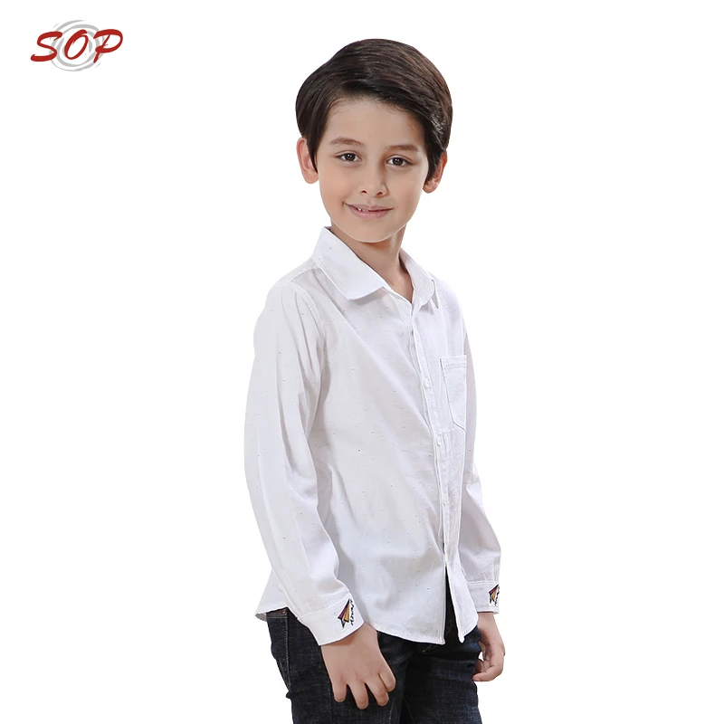 
New design children blouse top boys white shirt for kids 