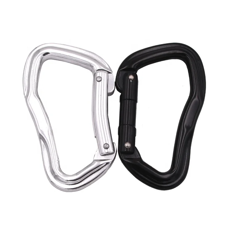 Factory wholesale high quality strong customized aluminum climbing carabiner safety spring hook