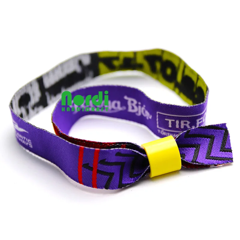 event entrance ticket security snap closure weave wristbands/weave fabric wristband/Hand band/Bracelet