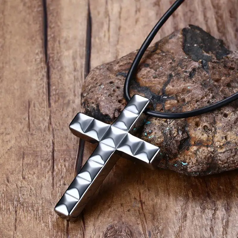 Good quality mens classic jewelry design tungsten carbide cross pendant necklace
