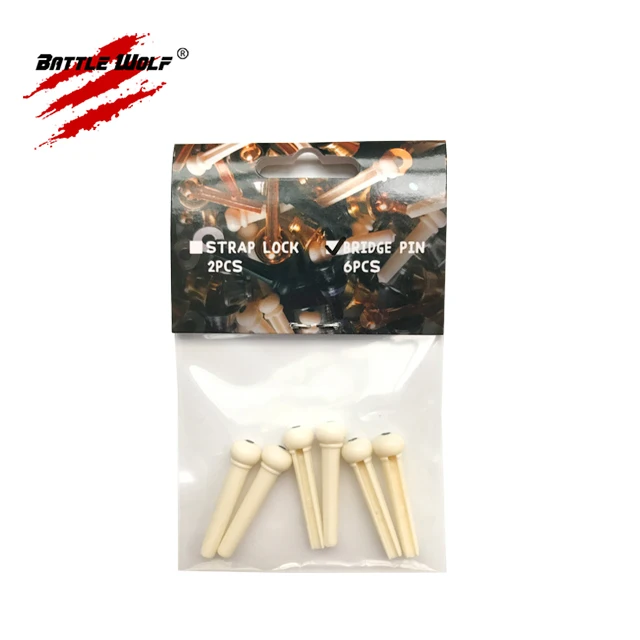 1set 6pcs Two Colors Choose Wholesale Plastic ABS Guitar Bridge Pins Part