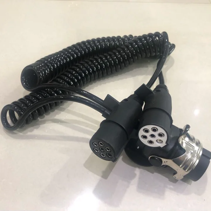 ABS 7 Pins/5 pins  Screw Sockets For Trailers Truck,/abs brake cable,spiral Heavy Duty 7 pin EBS/ABS Trailer Female Connector