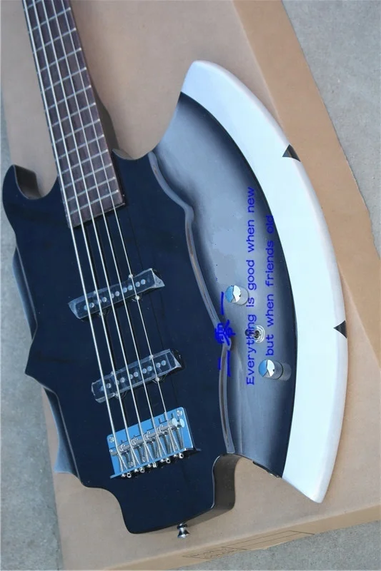 Weifang Rebon 5 string axe electric bass guitar