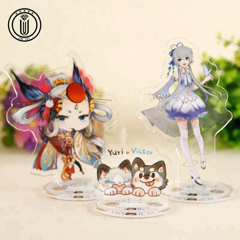 clear translucent and transparent acrylic stand anime with base