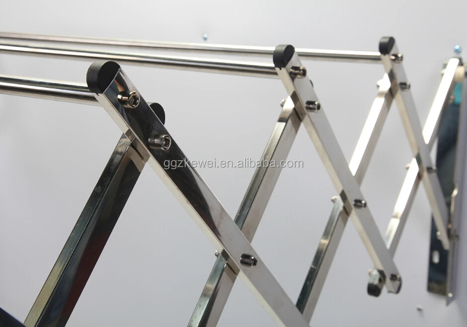 MR-VP4W  clothes stands with wind proof hanger stainless steel wall mounted  folding clothes drying rack dryer