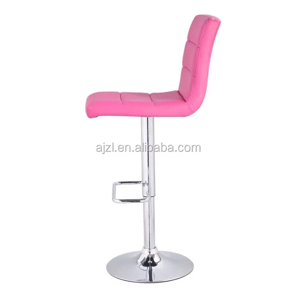 Leatherette Adjustable Chrome Base Barstool Chair with Horizontal Channel Tufting (Set of 2)