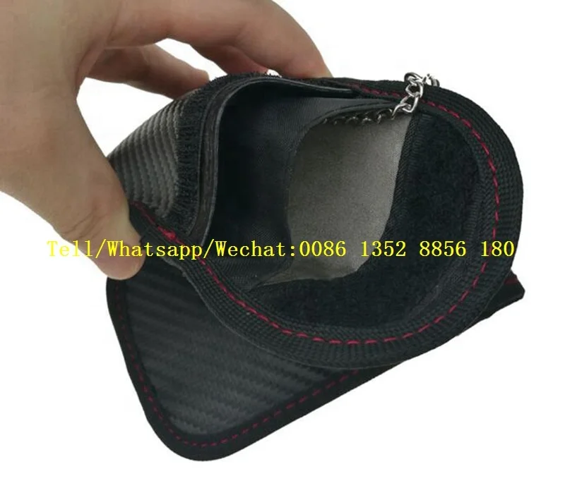 
Carbon Fiber Automotive Key Signal Shielding Bag Radiation-proof RFID Key Pack for Mobile Phone 