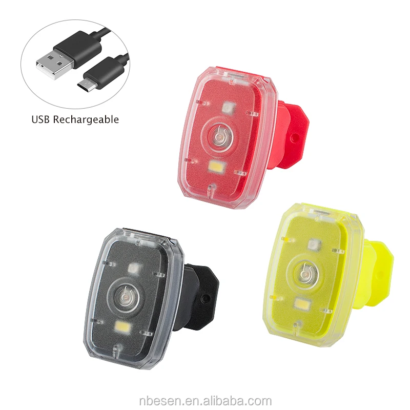 Led bike light for mountain bike with clip and silicone strap
