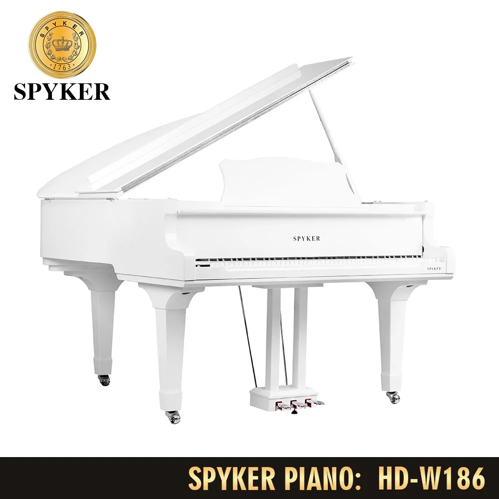 SPYKER HD-W186 88 Keys Digital Concert Piano Grand White Polished 6 Feet Piano Electric Musical Instrument