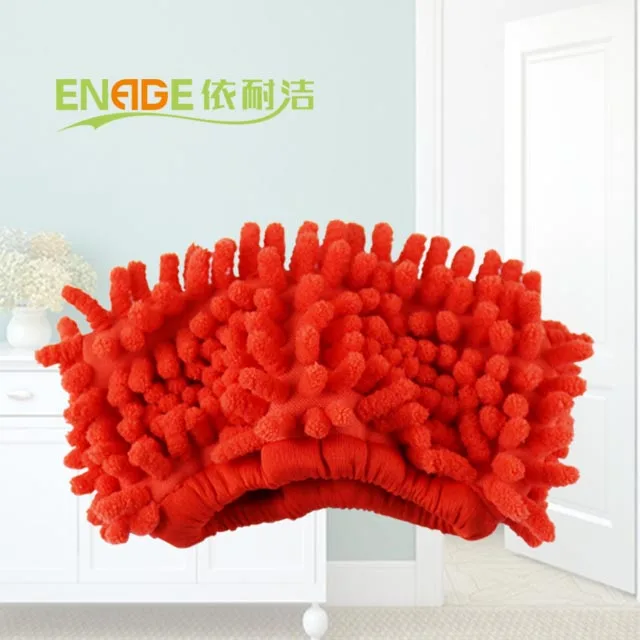 
Wholesale Custom Red color chenille shaggy fabric mop cleaning microfiber cloth korea in roll 