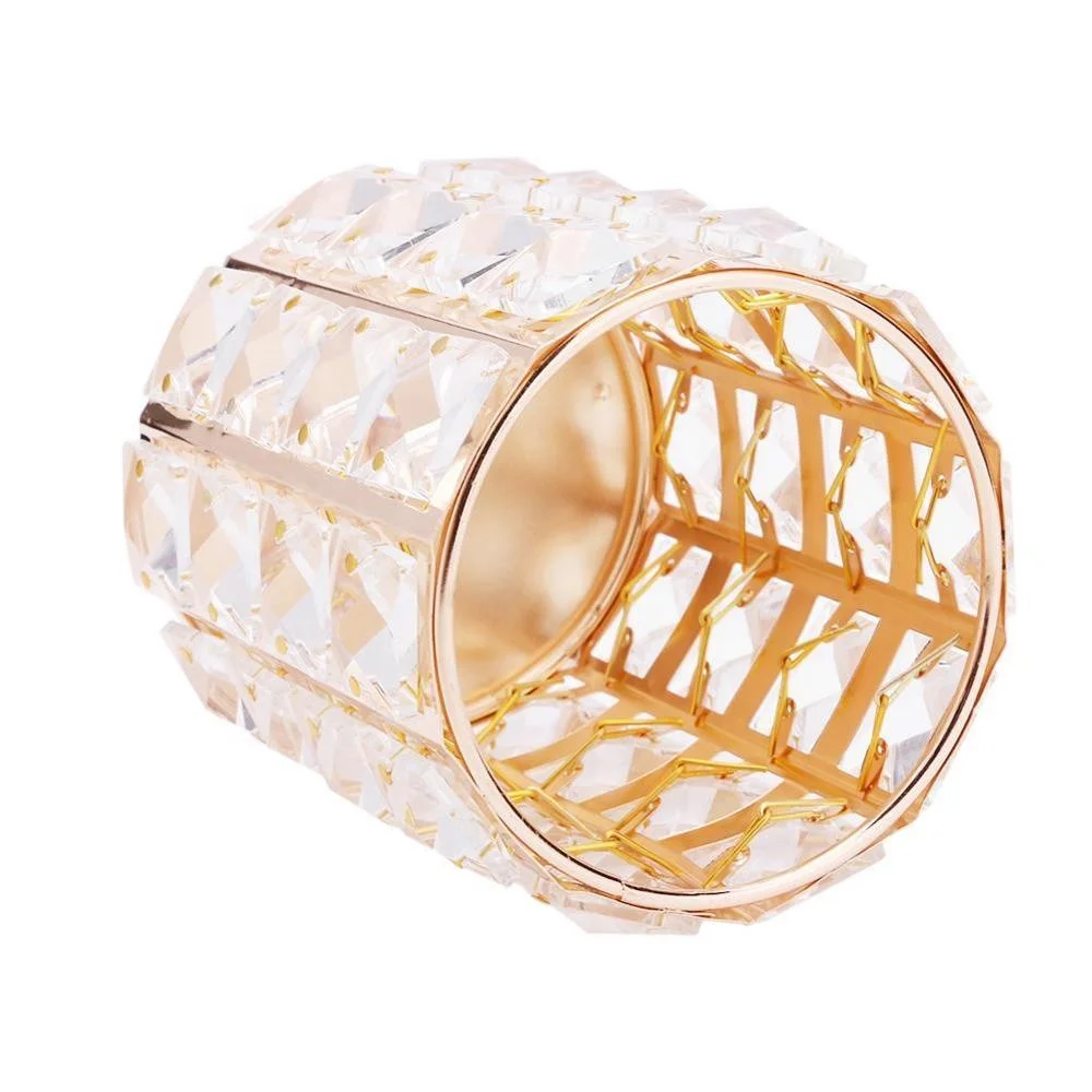 
New Christmas Gift Custom Cosmetic Make up brushes Storage Case Gold Crystal Makeup Brush Holder Cup 