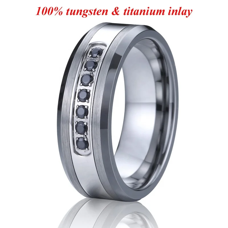 black cz diamond wedding rings for men and women gents male tungsten carbide rings stone wolfram herrenring herr ringar