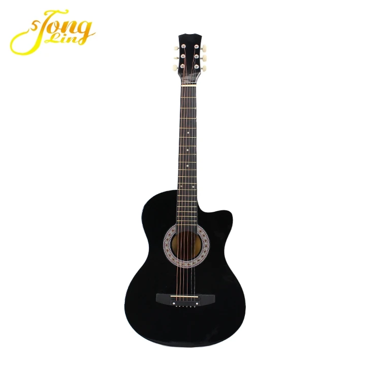 Full black round back  acoustic guitar with free hard case