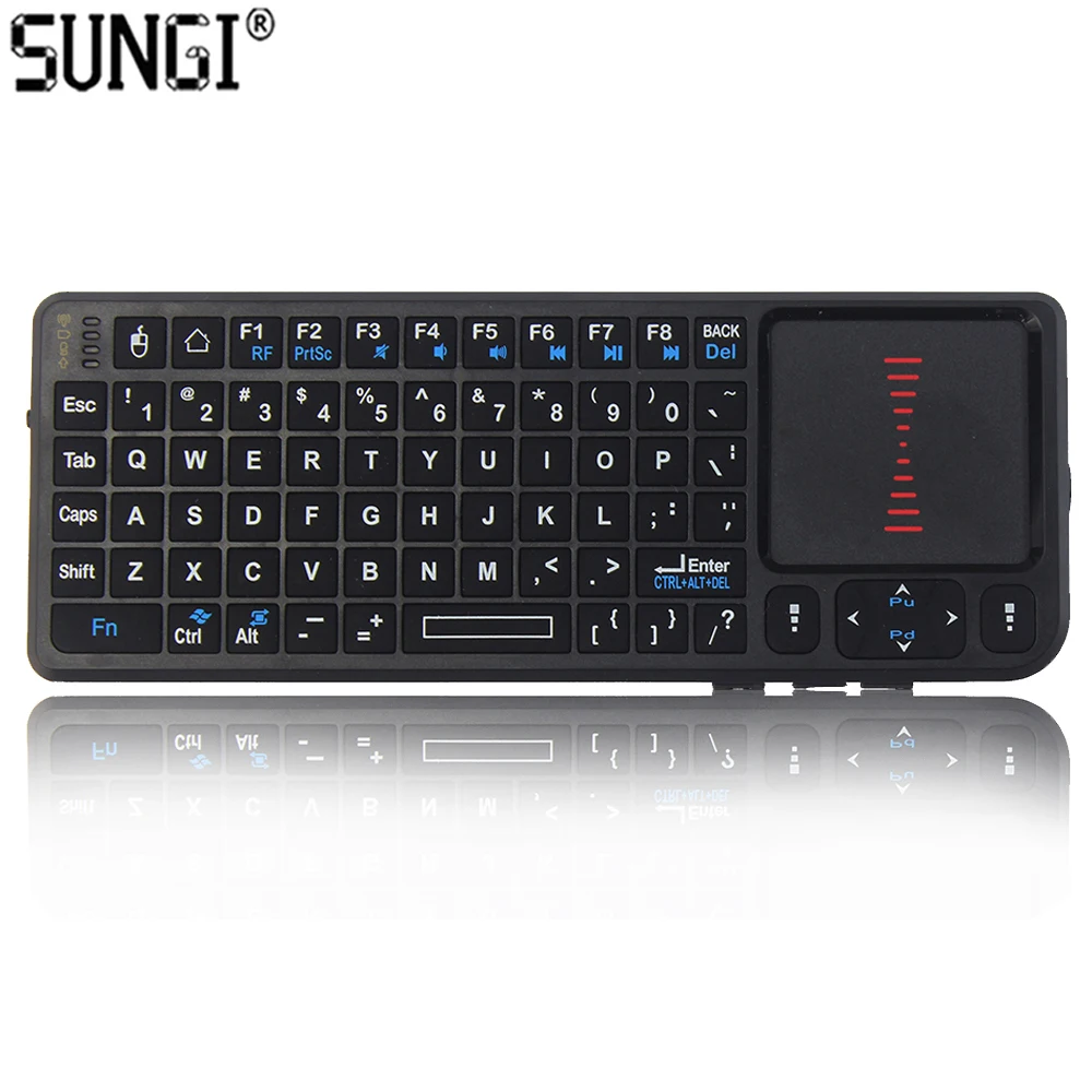 Беспроводная перезаряжаемая мини-клавиатура SUNGI T11 2,4G с сенсорной панелью и лазерной указкой