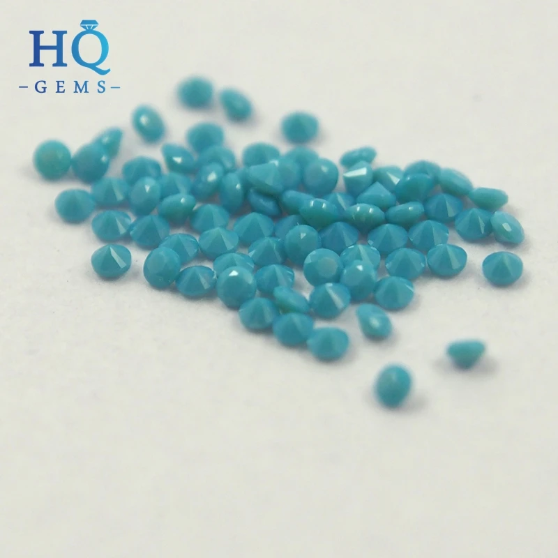 High Temperature Resistance Synthetic Nano Spinel Nano Blue Turquoise Gemstone Sliver Ring Making